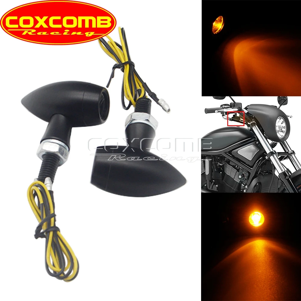 

Retro Amber 8mm Bolt Mini Bullet Vintage LED Turn Signal Indicator Blinker Flasher Light for Harley Chopper Cruiser Cafe Racer