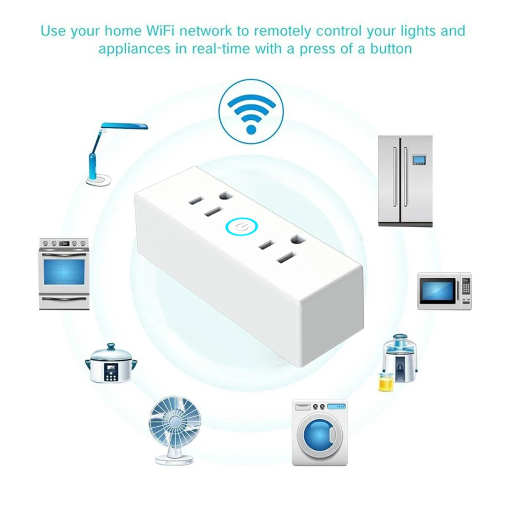 Умный Wifi сетевой фильтр, защита от перенапряжения, несколько разъемов, голосовое управление для Amazon Echo Alexa's Google Home Timer