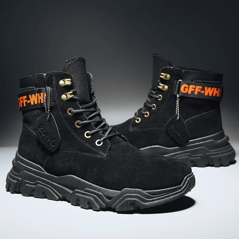 Зимняя теплая Высокая мужская обувь для спорта и отдыха прогулки подростковые