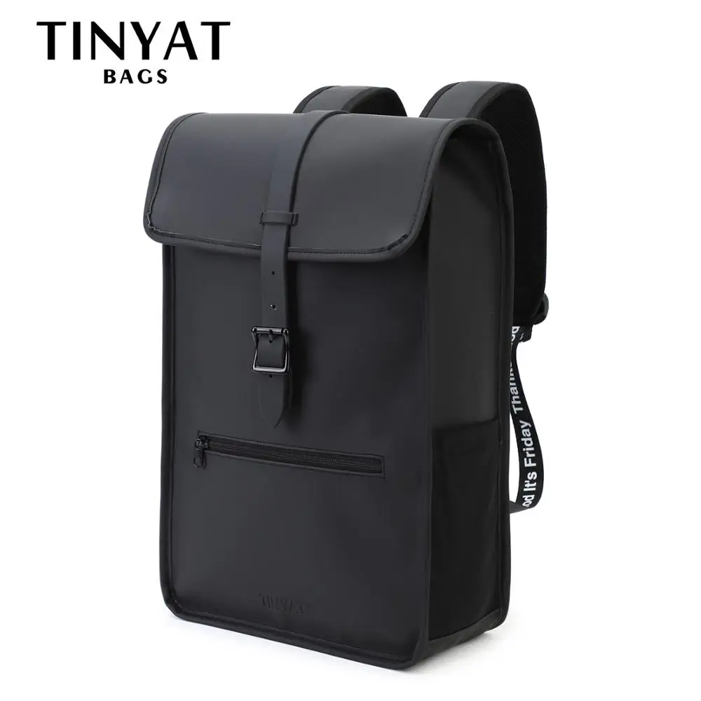 

TINYAT Man's backpack Leather School Bag Mens laptop backpack for 14 inch Casual Shoulder backpack Male BagPack Travel Mochila