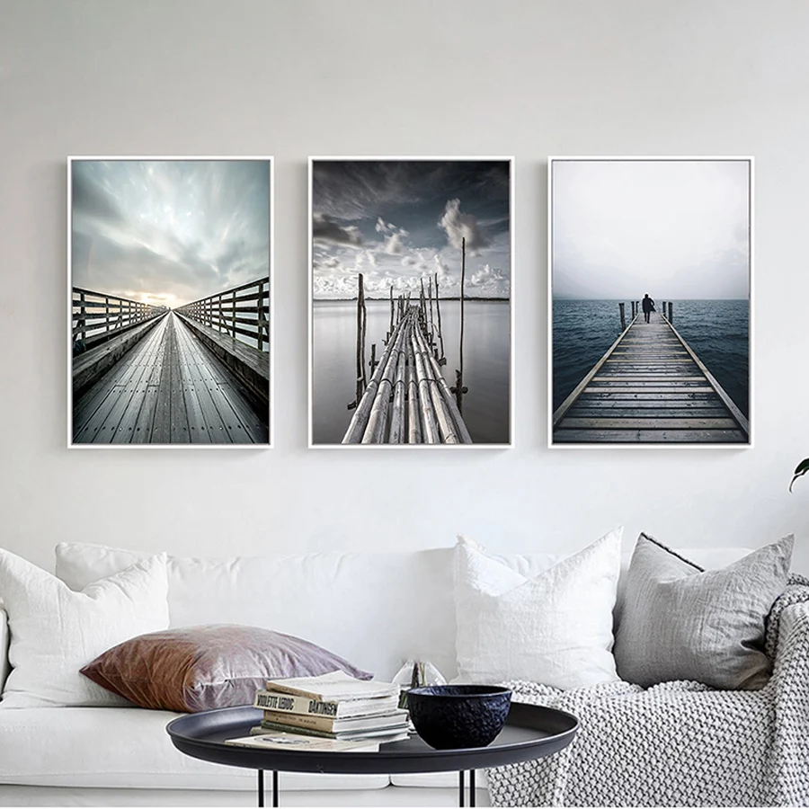 Черно белая алмазная живопись в скандинавском стиле прибрежный пейзаж вышивка