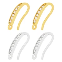 ocesrio brass zirconia gold silver color earring hooks findings for jewelry making diy earrings supplies erha078