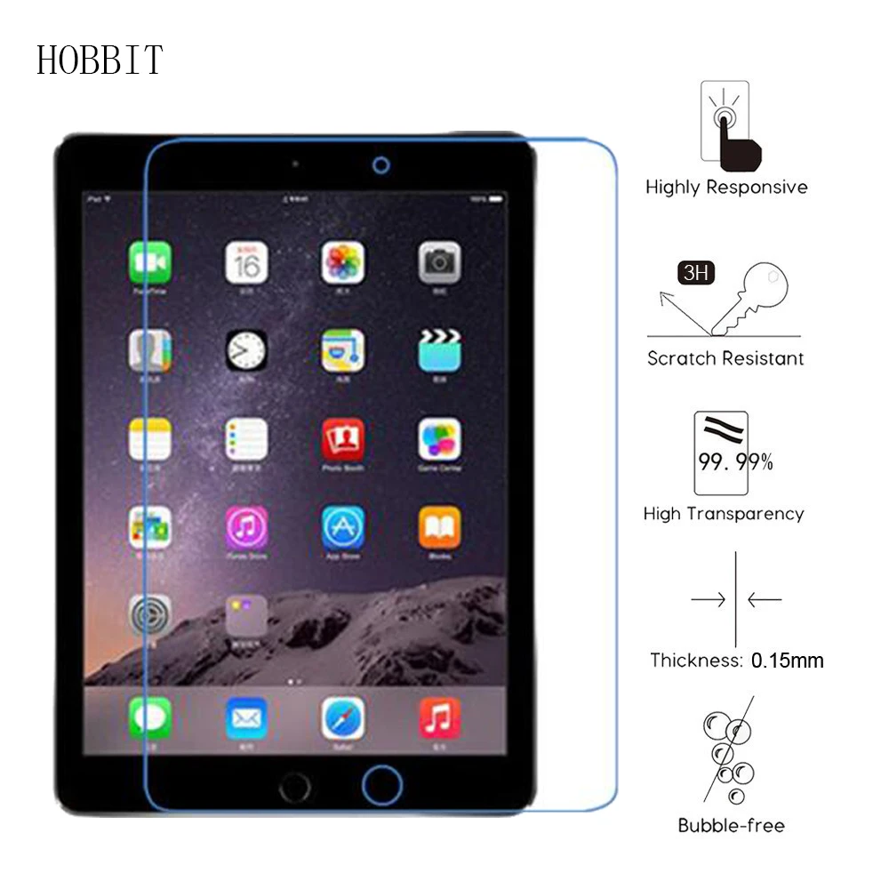 3 шт Защитные пленки для экрана планшета Apple Pad Air 2 9 7 дюйма 0 15 мм Взрывозащищенный
