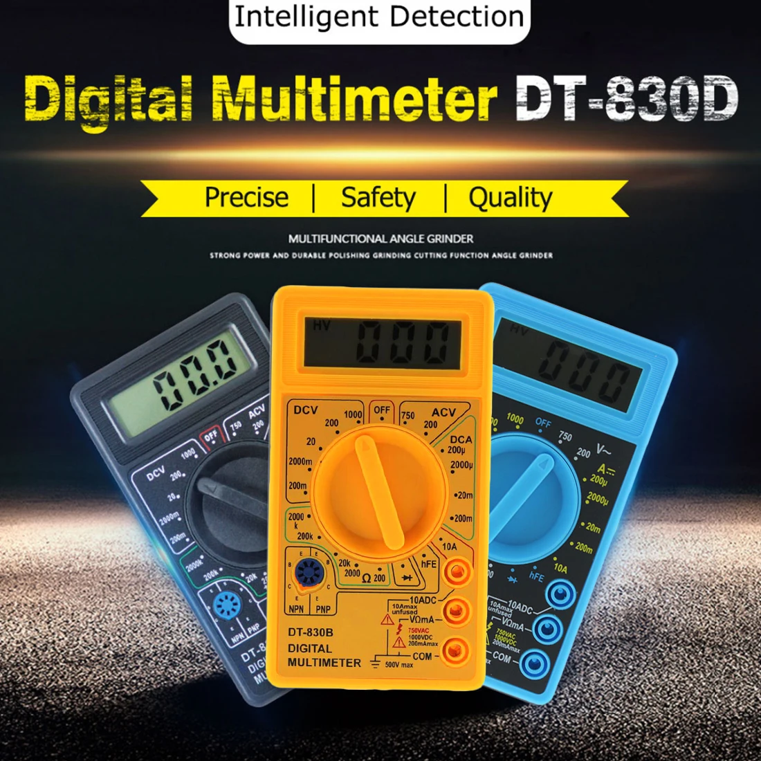 DT 830D Мини цифровой ЖК мультиметр с зуммером защита от перегрузки безопасность