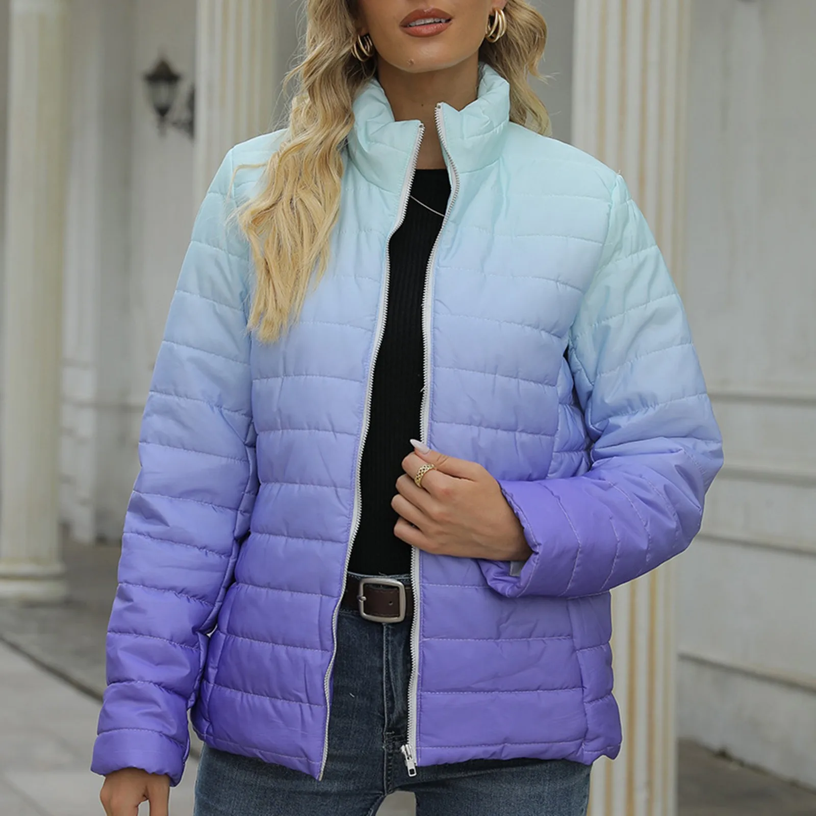 

2021 Женская куртка пуховик с длинным рукавом и карманами на молнии стеганая куртка пальто удобное высококачественное красивое пальто быстр...