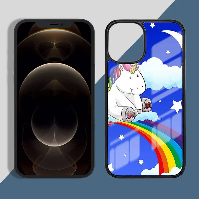 

Rainbow Unicorn Phone Case for iPhone 11 12 pro XS MAX 8 7 6 6S Plus X 5S SE 2020 XR Hard PC