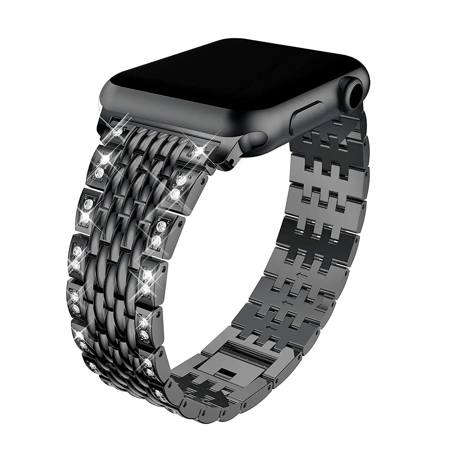Алмазный браслет для Apple Watch 38, 40 мм, 42 мм, 44 мм, металлический браслет из нержавеющей стали, женский ремешок для iWatch серии 5/4/3/2