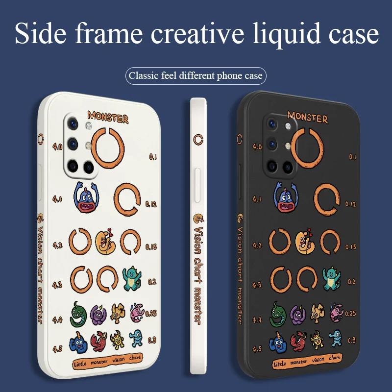 Little Monster Vision Chart Case For Oneplus 8t 9 9pro 9r pro Liquid Silicone Cover
