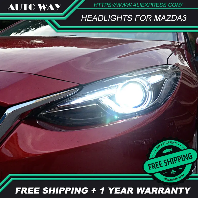 Автомобильный Стайлинг светодиодный HID светодиодный фары фара чехол для Mazda 3 Mazda3 фары Axela M3 bi-ксеноновая линзы ближнего и дальнего света