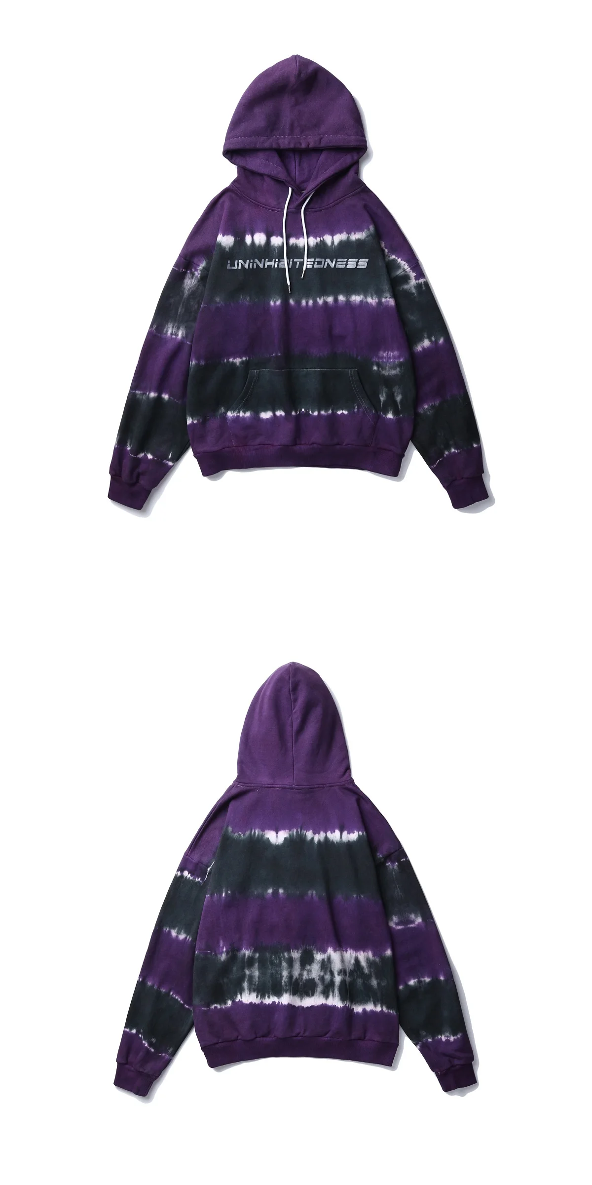 

Mens Hip Hop Hoodie Sweatshirt Streetwear Illusion Tie Dye Hoodies Pullover 2019 Autumn Harajuku Sweat Shirt Cotton Loose HipHop