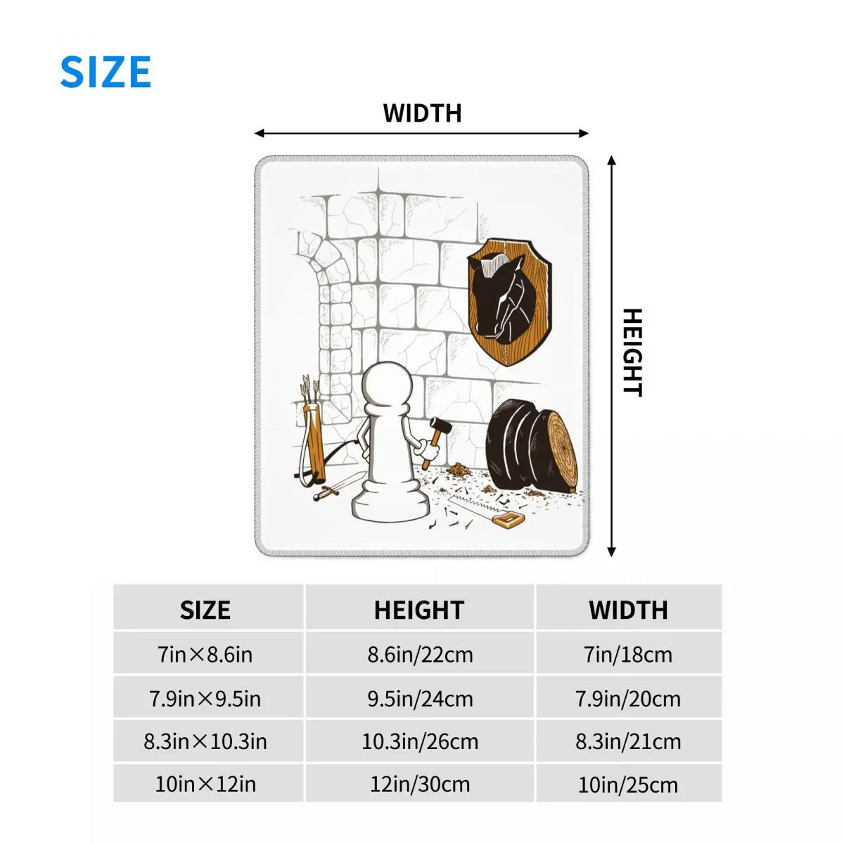 Противоскользящий коврик для мыши с изображением животных в стиле шахмат