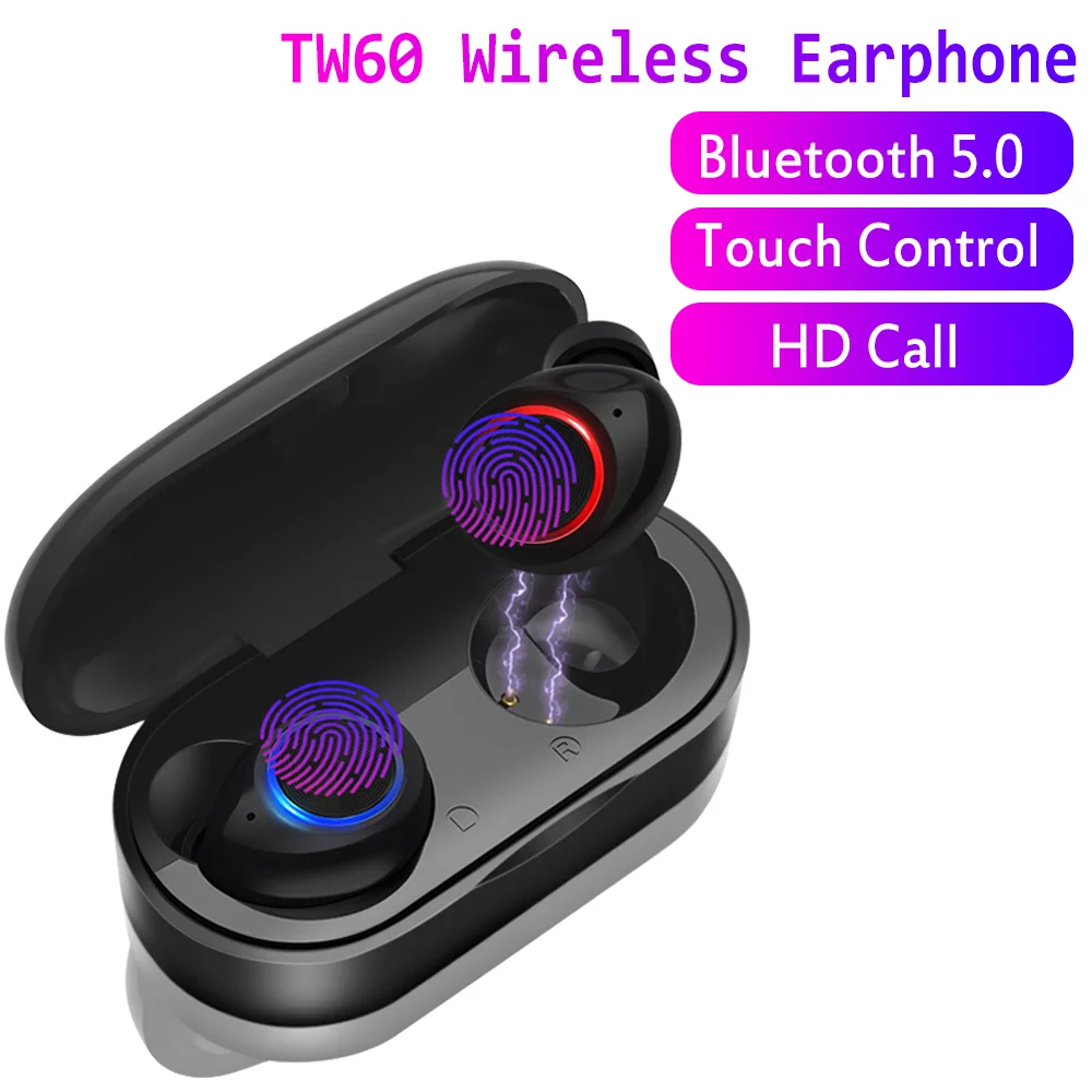 TW60 TWS беспроводные наушники Bluetooth 5 0 сенсорное управление Hi-Fi стерео IPX5 спортивные