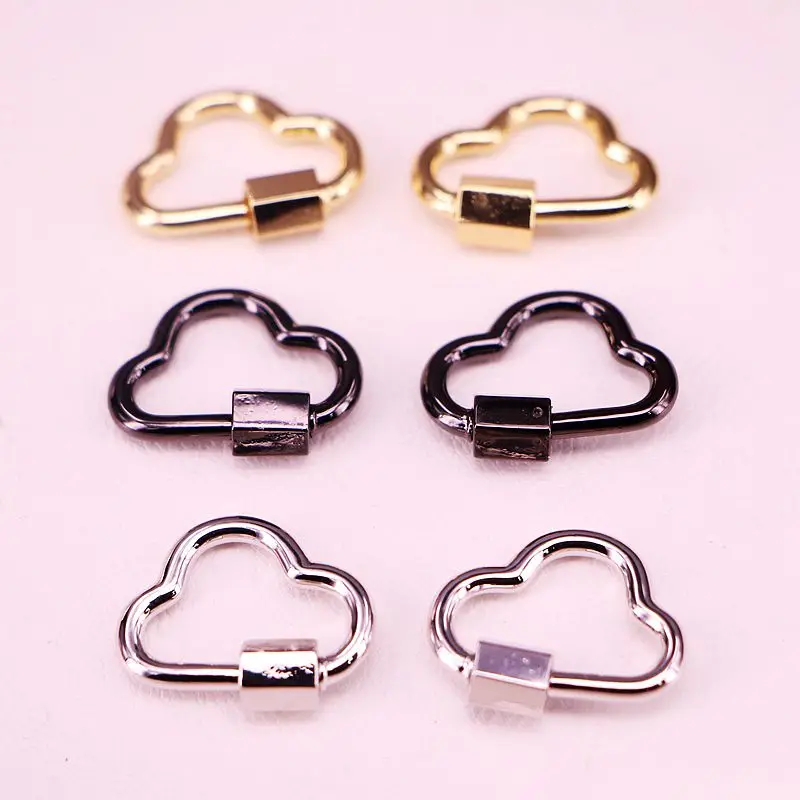 

Застежки для ювелирных изделий «сделай сам», медный соединитель, карабин с облаком для изготовления украшений, 10 шт.