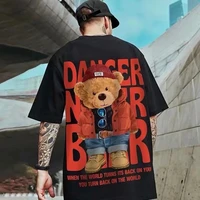 t shirt clothes for teens summer with short sleeves hip hop mens fashion personality trend oversized round neck t shirt loose