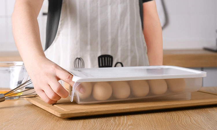 Automatic Sliding Refrigerator Egg Storage Box with Lid Plastic Transparent Duck | Дом и сад