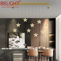 86light nordic creative pendant light modern led gold stars shape lamps with spotlight fixtures for home dining room