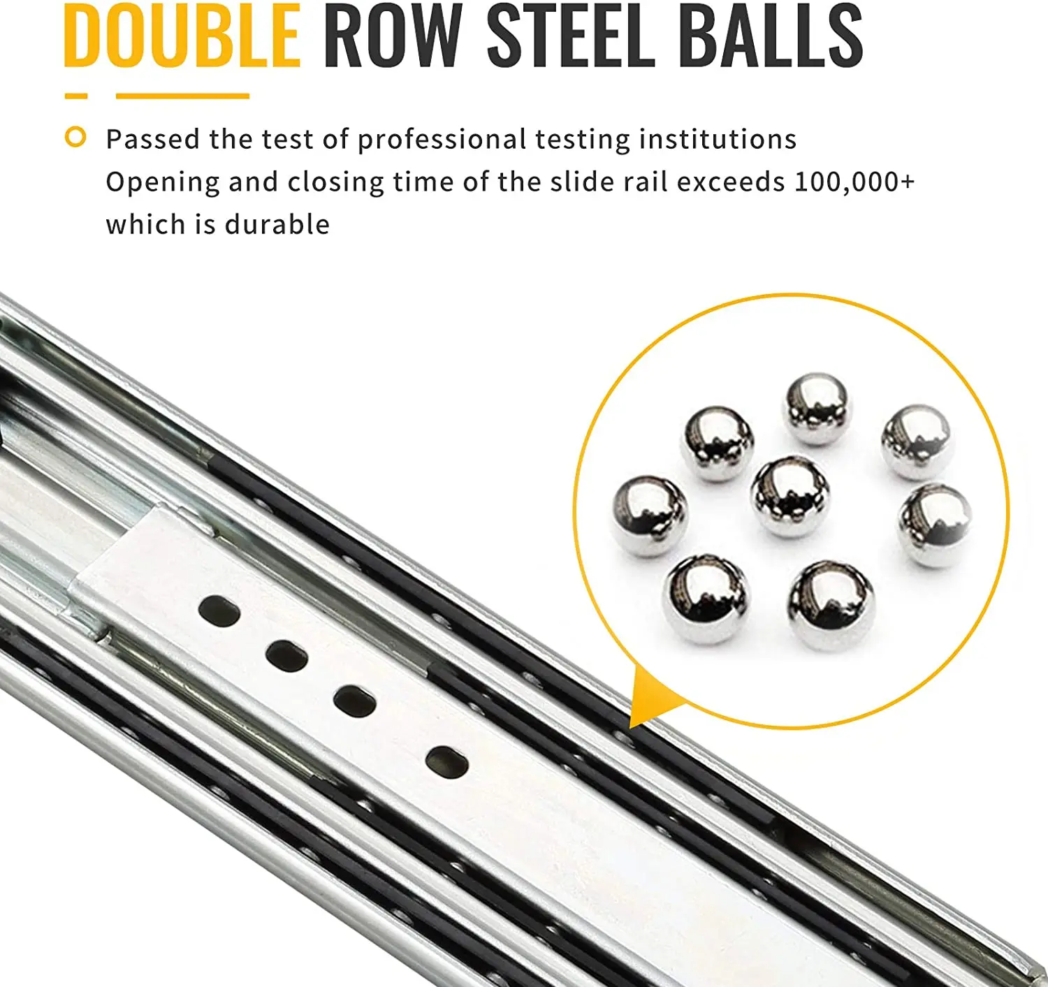 

Haccer Heavy Duty Drawer Slides with Lock Full Extension Bearing 500 lb Drawer Side in Furniture Load Capacity 1 Pair