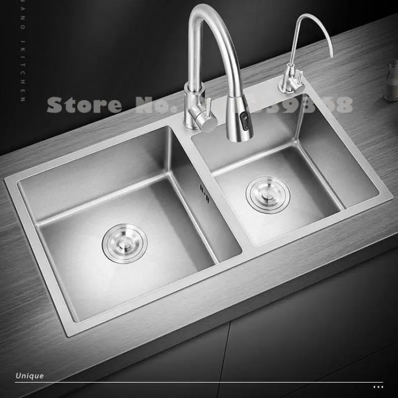 Немецкая двойная раковина для кухни 304 из нержавеющей стали бытовой раковины