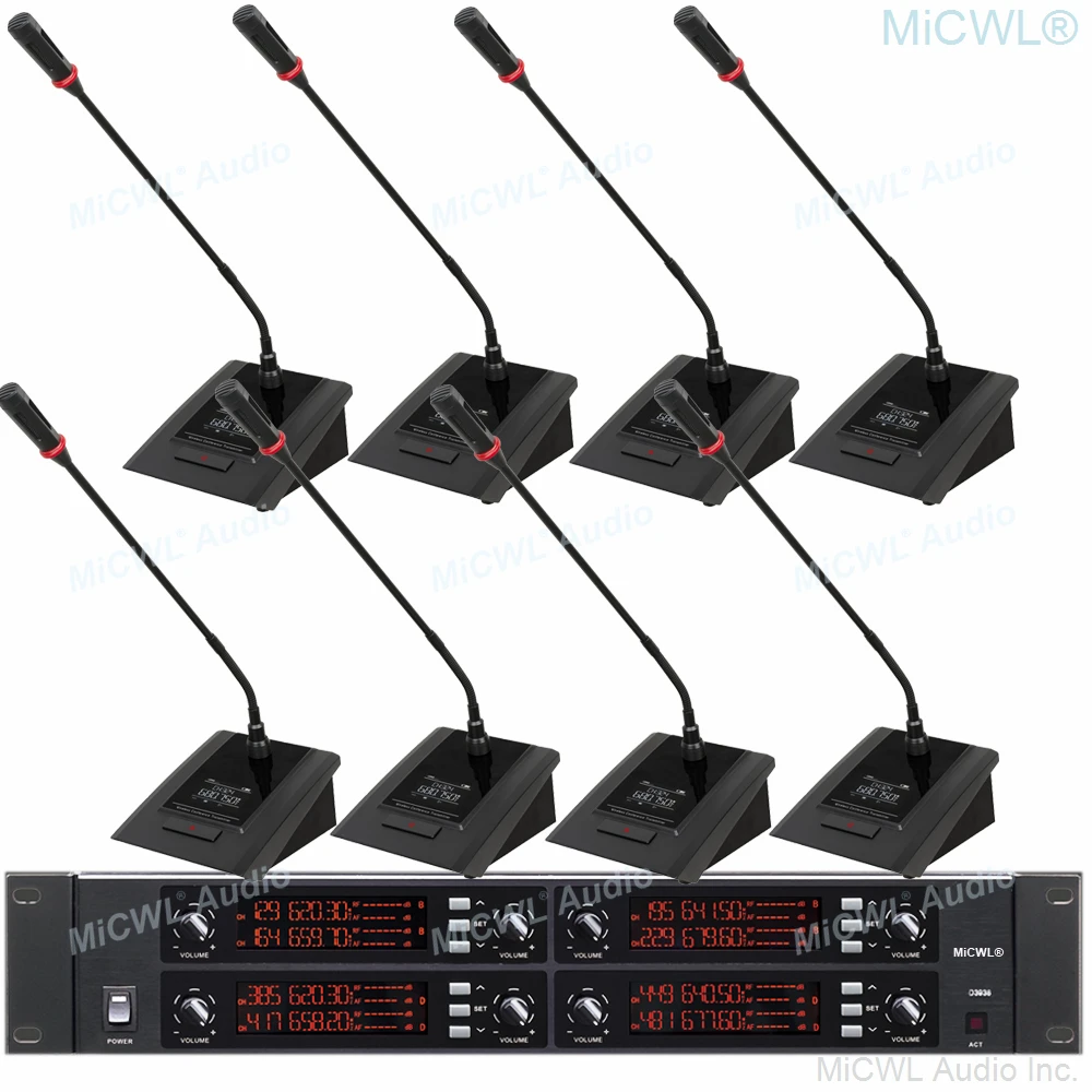 Высококлассная Цифровая беспроводная микрофонная система для конференц-связи министерства иностранных дел пресс-конференций 8 Gooseneck система