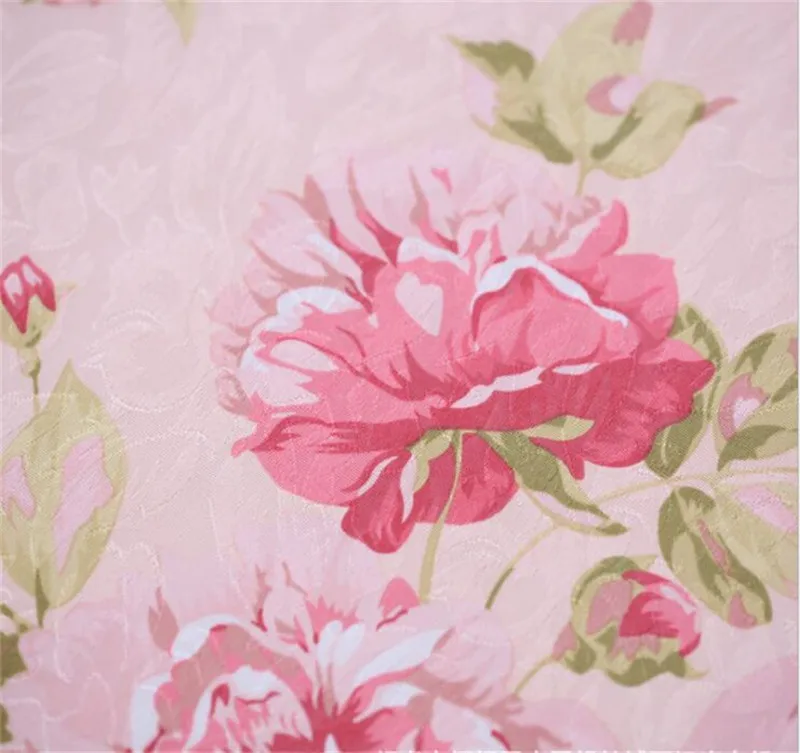 Blue Floral Curtain For Living Room Luxury Semi Blind Drape Window Panel Fabric Curtain For Bedroom Shading Pink Sheer HM386*30