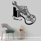 Настенная Наклейка с изображением электрогитары, настенные Переводные картинки, домашний декор для музыки, современная детская комната, съемная наклейка s WL1444