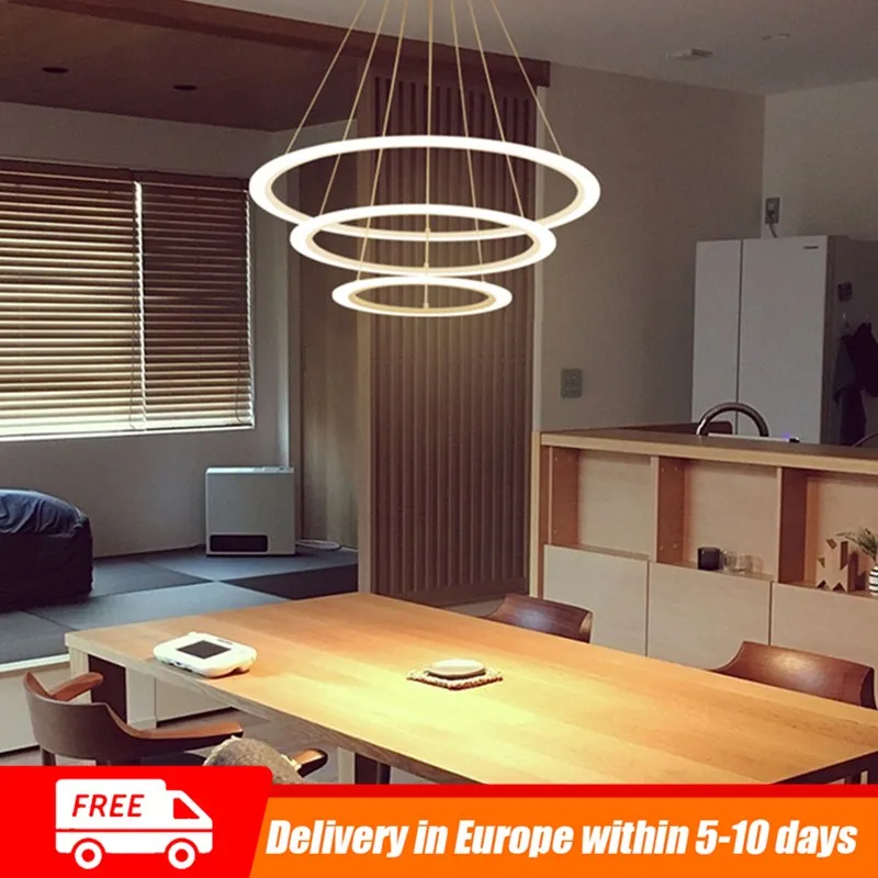 

3 Ring Modern LED Circular Ring Acrylic Chandelier Pendant Lights Ceiling Lights for Living Room Bedroom Hanging Lamp 20 40 60cm