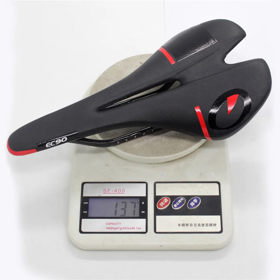 Ec90 Carbon Fiber Bicycle Saddle Road MTB Mountain Bike Hollow Design Lightweight race Cushion Racing Seat | Спорт и развлечения