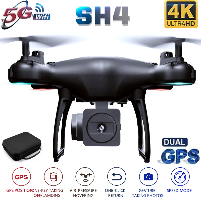 

2020 новый GPS SH4 Rc Дрон 4K HD с камерой 5G Wifi FPV профессиональная аэрофотосъемка Сверхдолгий срок службы игрушки для детей