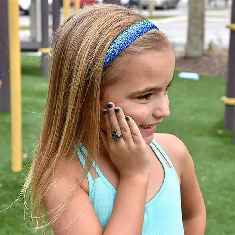 

4PCS Sports Headband Glitter Adjustable Non-slip Fitness Headband Elasticity Sweat Bands for Women Girl Hair Accessories