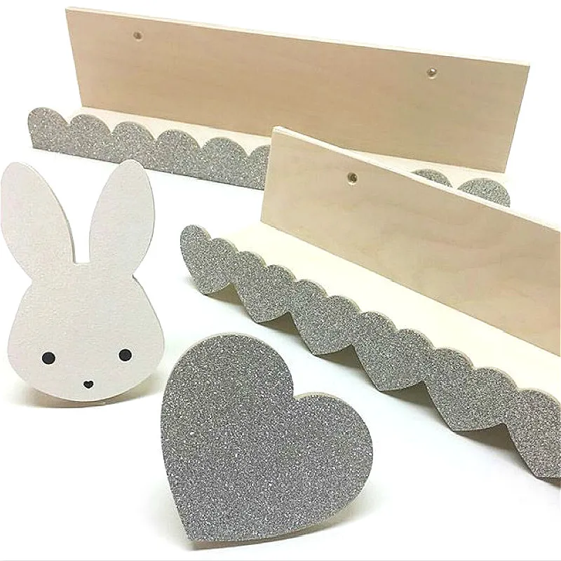 

Nordic Style Hook Clothes Hanging Creative Ribbon Swan Bow Cloud Shape Solid Wood Storage Rack Decorative Clothes Hook Shelves