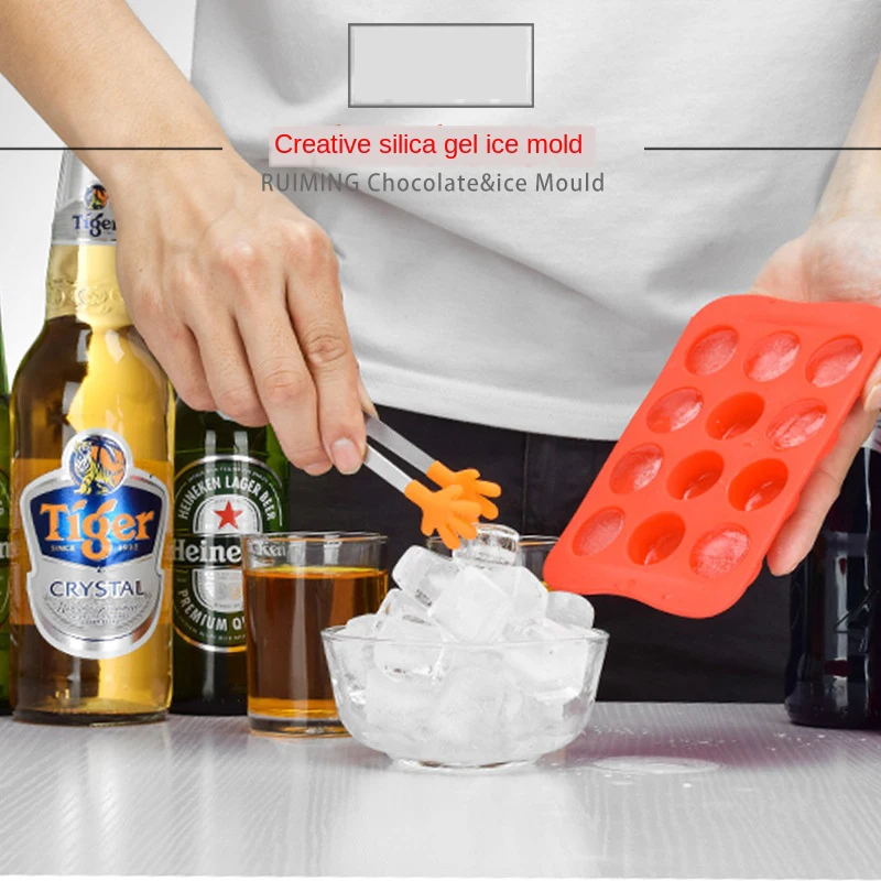 

Heart Shape Ice Cube Tray Ice Cream Mold Silicone Ball Popsicle Freezer Chocolate Storage Holder 12 Grid Multi-shape Food Grade