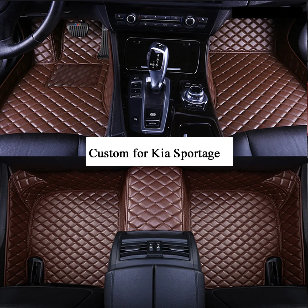 

Car Floor Mats Black/Beige/Red/Brown for Women and Men Artificial Leather Mat for Kia Sportage X9 X35