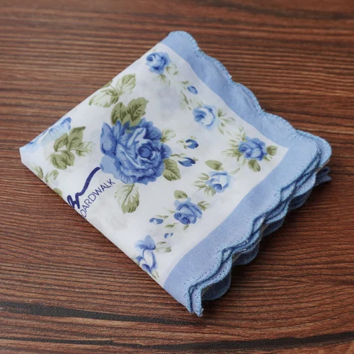 Handkerchiefs Women Cotton High Quality Soft Funny Printed Plaid Various Color Casual Ladies Pocket Square Elegant Chic Trendy - Цвет: 3