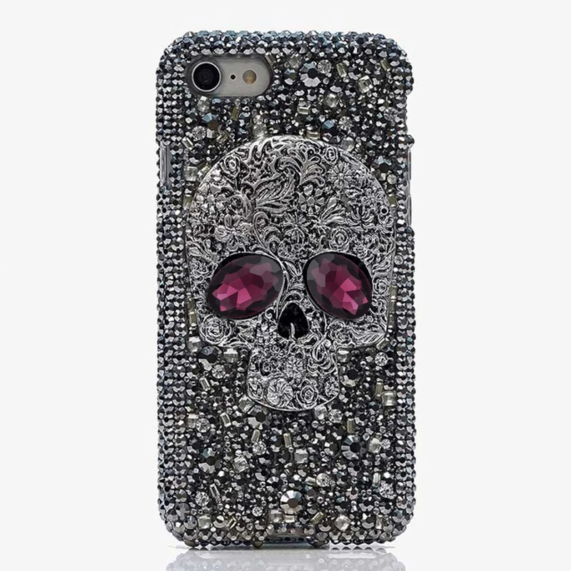 

DIY Diamond Rhinestone Case Cover Skin Protective Shell for Iphone X XS Max XR Skull Phone Case for IPhone 11 12 Pro Max Penk 8