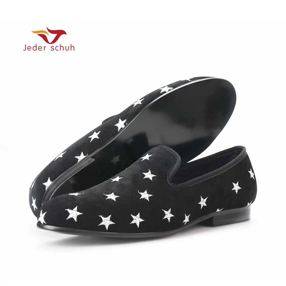 

Новые мужские бархатные туфли Jeder Schuh в британском стиле ручной работы со звездой и вышивкой, мужские лоферы для вечерние НКИ и свадьбы, мужс...