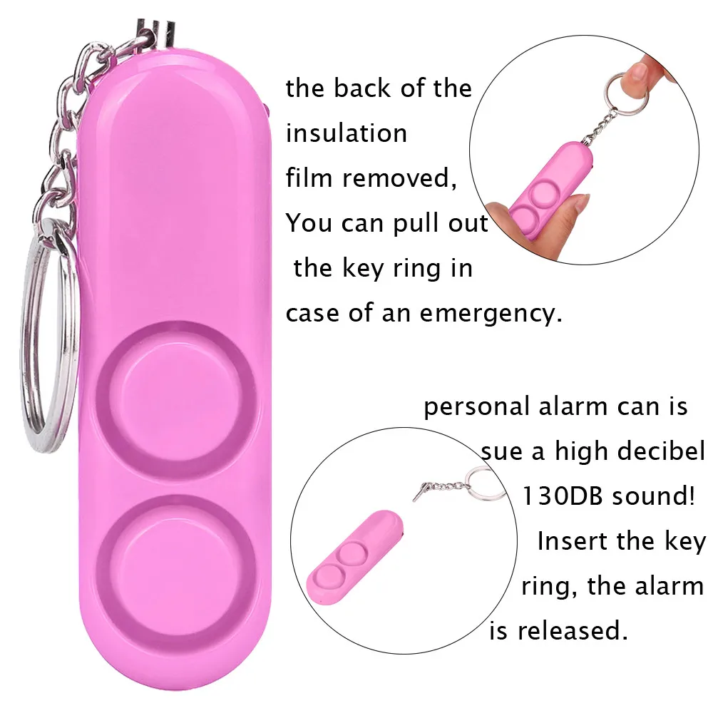 130DB Alarm Device Loud Alert Attack Panic Safety dual function emergency attack alarm Portabl Personal Security Keychain 20J10 |