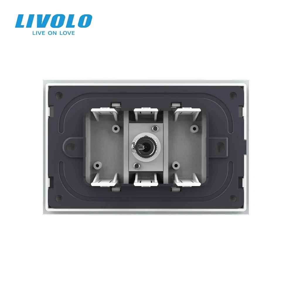 livolo auus standard one gang computer socket tel plate with whitepearl crystal glass satvtv plugssound audio socket free global shipping