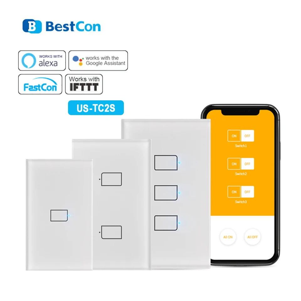 2020 BroadLink BestCon TC2S нам 1/2/3GANG Дистанционное Управление Смарт настенный светильник