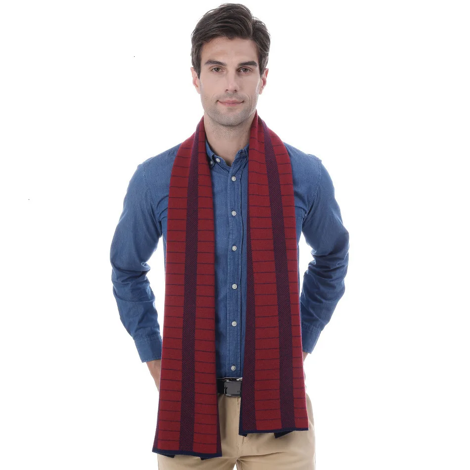 Сезон решетки сплит соединение вязание мужской шарф пятидесяти лет имитация