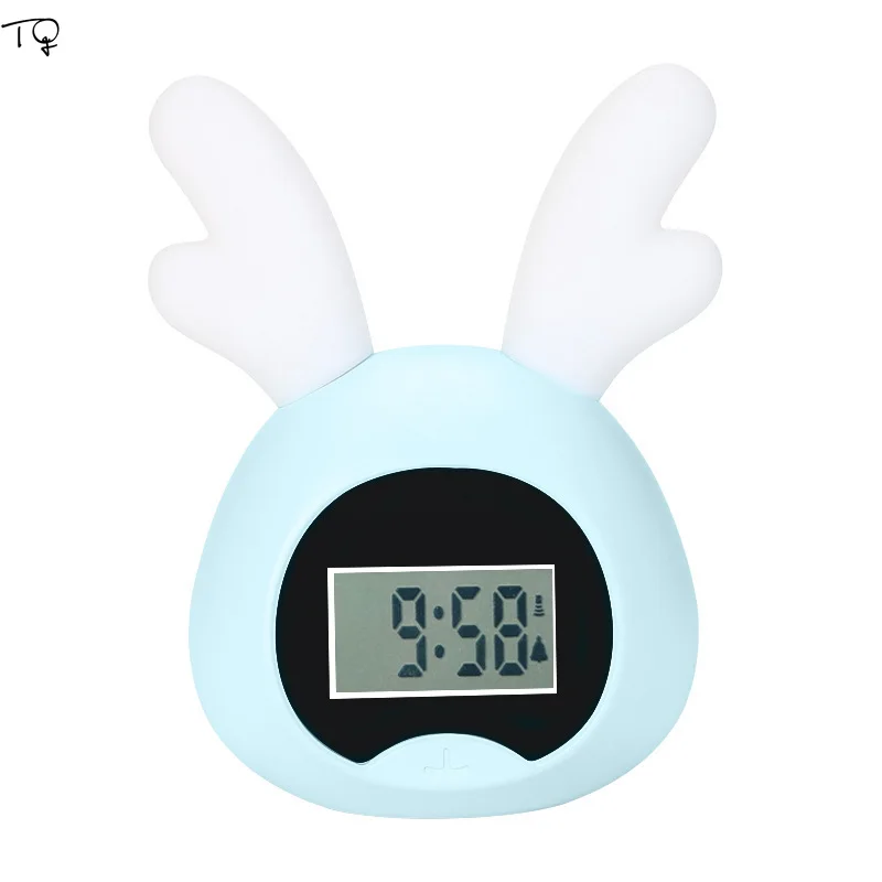 Настенные светодиодные часы будильник с таймером в виде кролика ночсветильник