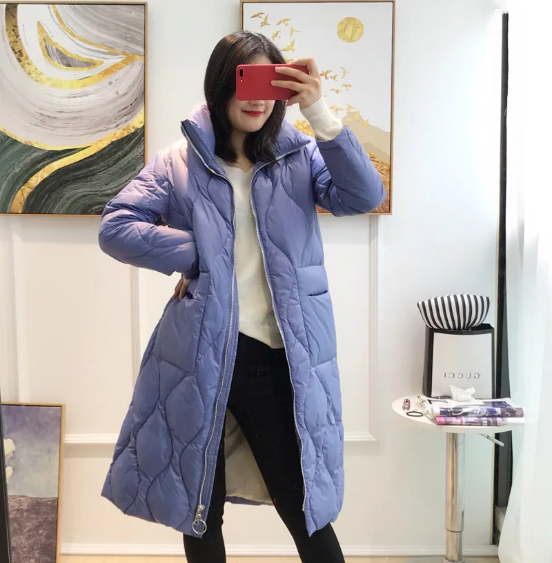 

New Long Winter Jacket and Coat For Women White Duck Down With Big Pockets Warm for Winter Outdoor Wear Clothing