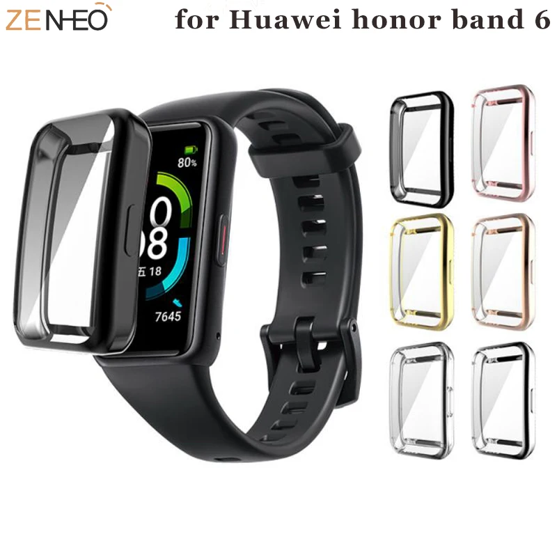 

Чехол для часов Huawei Band 6, мягкий защитный чехол из ТПУ для Honor Band 6, защитные чехлы на весь экран, рамка, бампер, аксессуары
