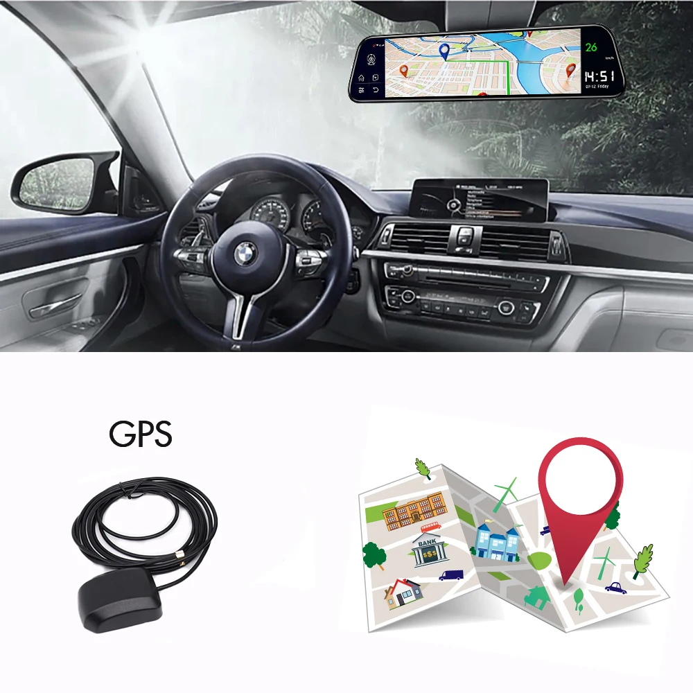 4G Android автомобильный видеорегистратор 12 дюймов ADAS GPS навигация WiFi Автомобильный