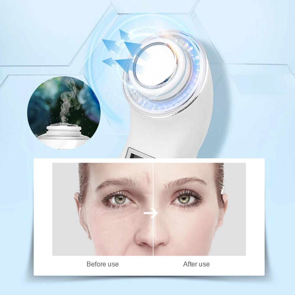 Ультразвуковой вибрирующий массажер для лица 3 МГц цвета фотонный омоложения