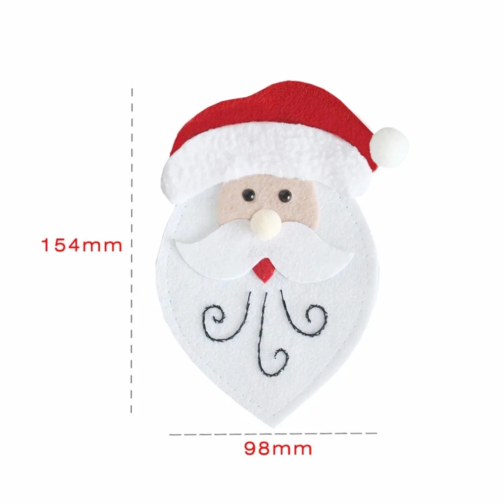 Cute Cartoon Christmas Cutlery Bags Dining Knife and Fork Cover Pretty Tableware Decorations Pocket Bag Flatware Holder | Дом и сад