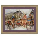 Полноразмерная вышивка для гостиной, картина C1553, ретро, пейзаж, дождь, улица, Fishxx, Набор для вышивки крестиком, ручная вышивка