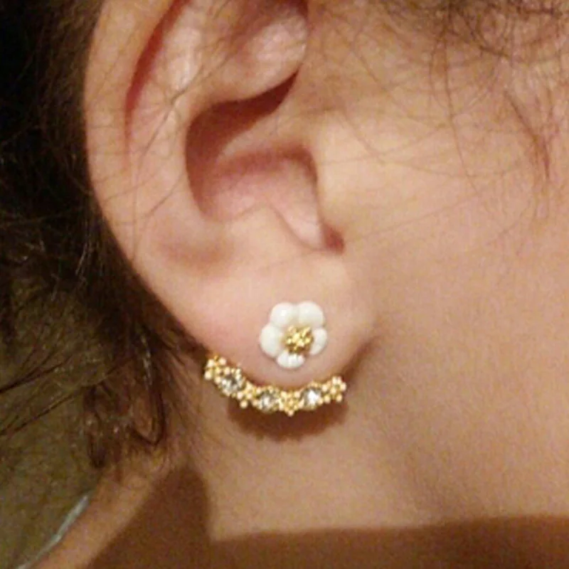 SMJEL модные корейские вишни цветок серьги гвоздики для женщин несколько персик