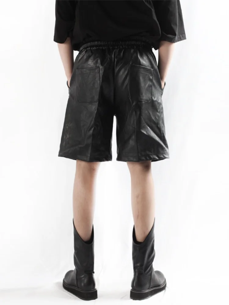 Men's Shorts Summer New Harajuku High Street Fashion Gothic Neutral Elastic Waist Casual Loose Large Size Lederhosen