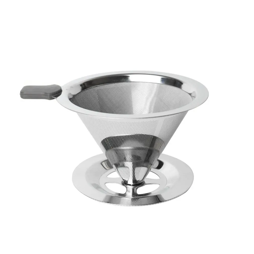 

Кофейная капельница из нержавеющей стали, капельница для кофе, многоразовый двойной сетчатый безбумажный фильтр для кофе, капельница высок...
