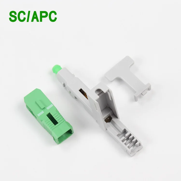 100 pcs SC APC/UPC Fast Connector Snap type SC adapter FTTH Flat Fast Quick field Assembly fiber cable connector